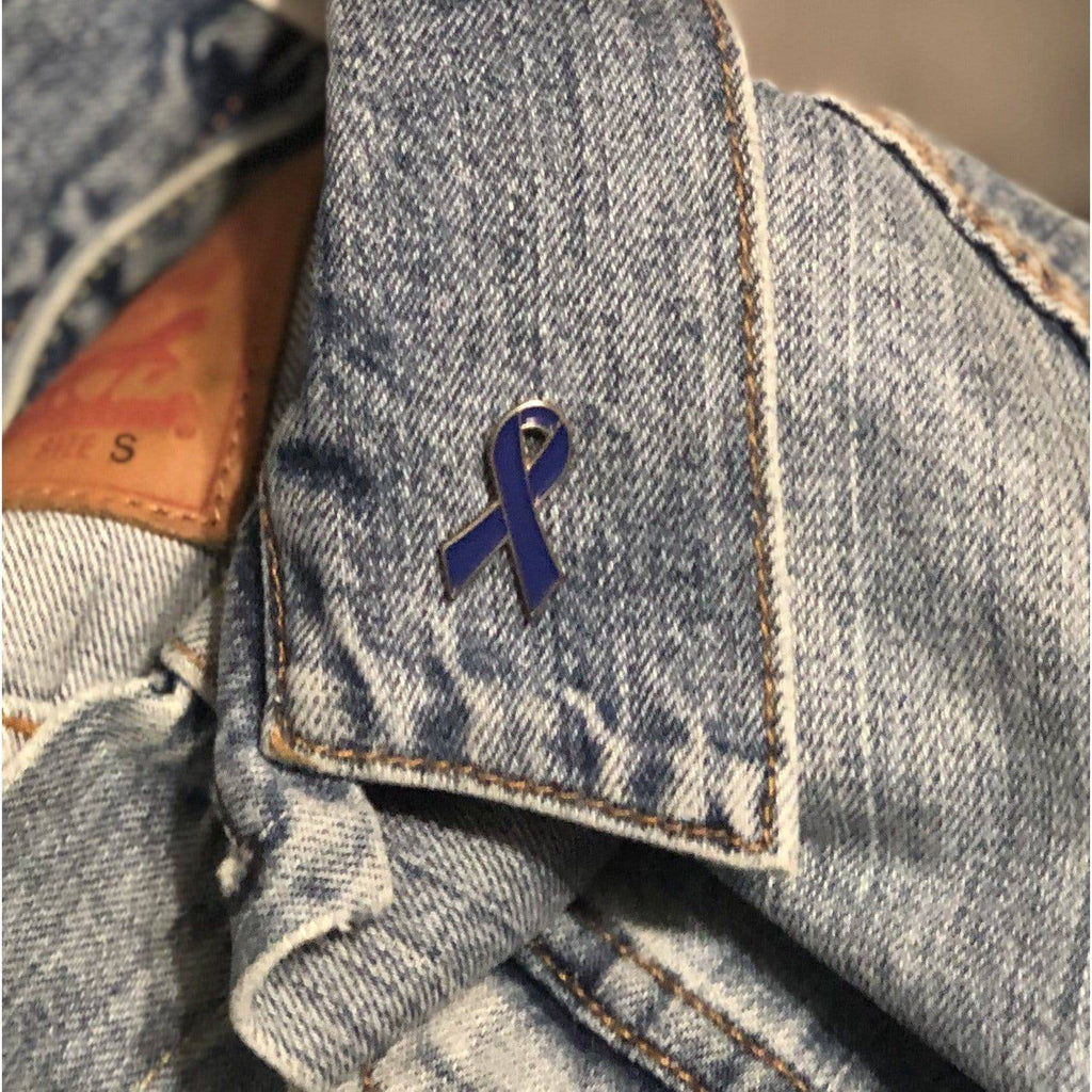Blue Awareness Ribbon Enamel Pin SE - Dream Maker Pins