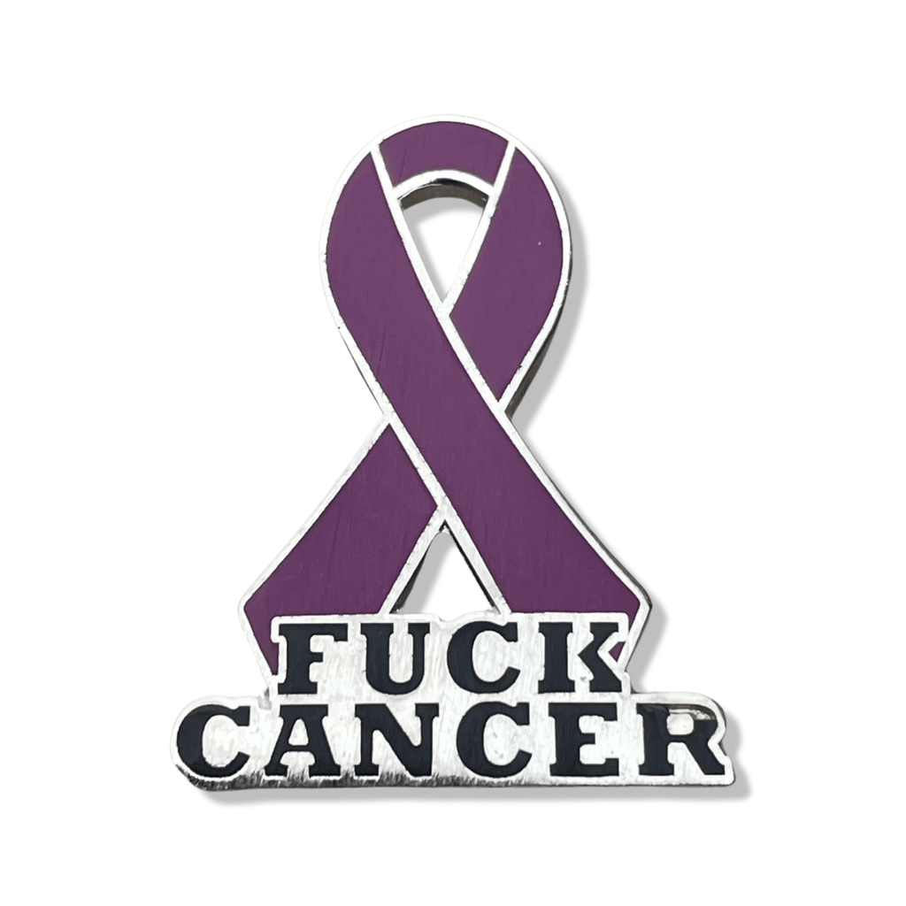 Burgundy Fuck Cancer Awareness Ribbon Pin - Dream Maker Pins