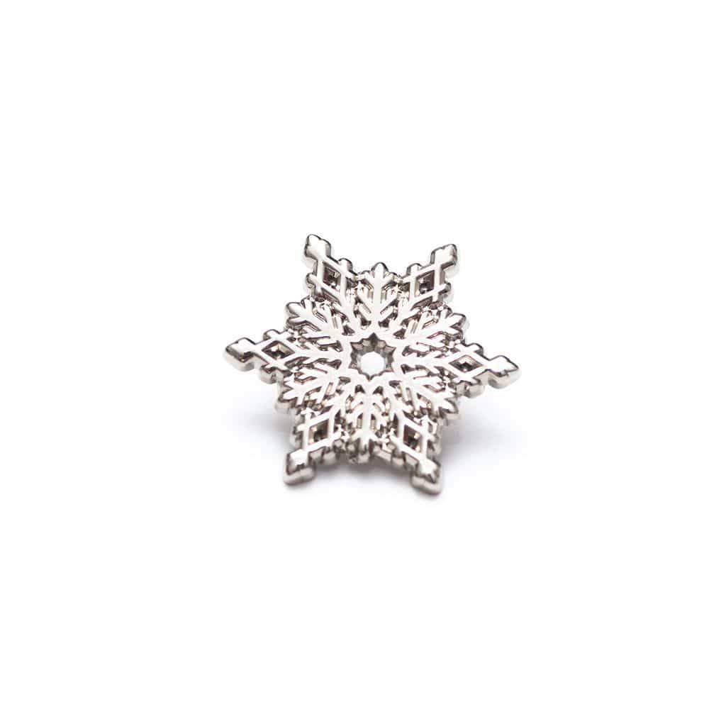Chrome Silver Snowflake Enamel Pin - Dream Maker Pins