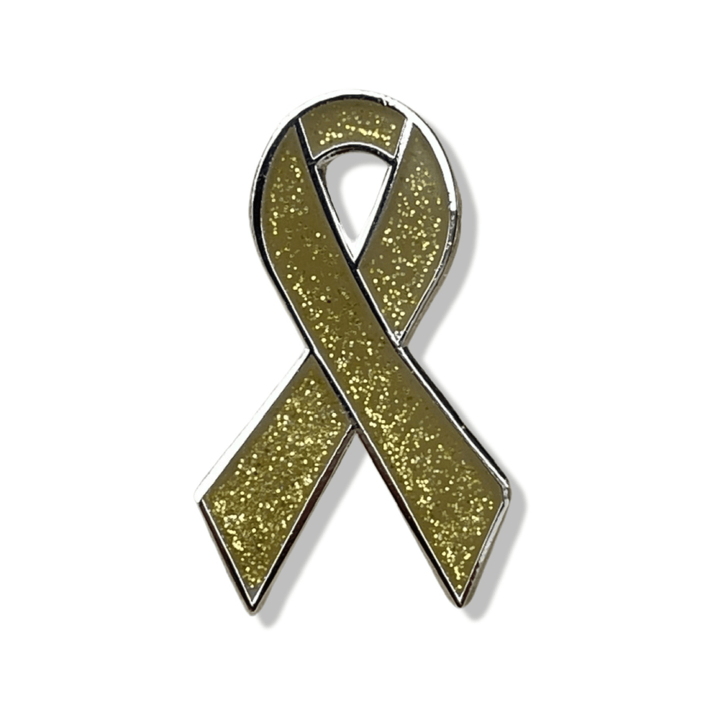 Gold Awareness Ribbon Enamel Pin - Dream Maker Pins