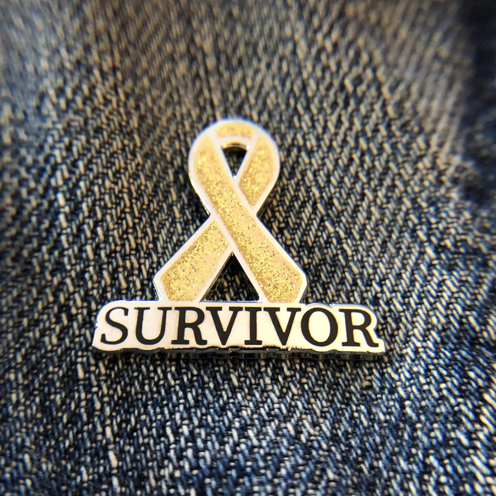 Gold Survivor Awareness Ribbon Pin - Dream Maker Pins