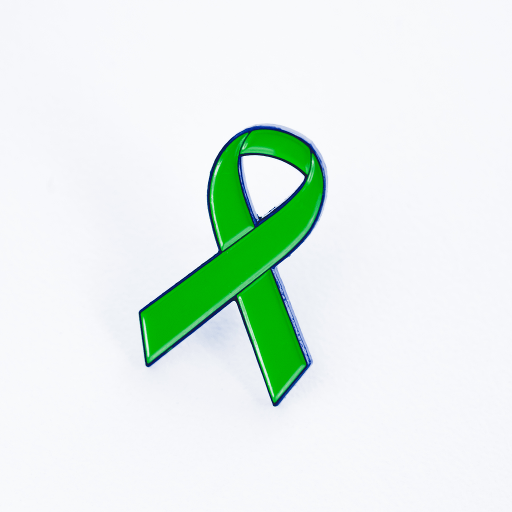 Green and Blue Awareness Ribbon Enamel Pin - Dream Maker Pins