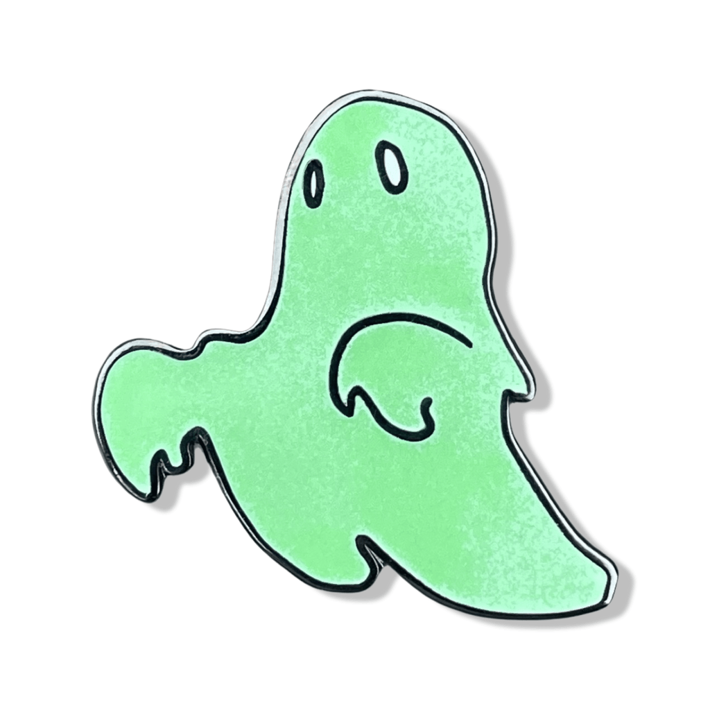 Green Ghost Glow in the Dark Enamel Pin - Dream Maker Pins