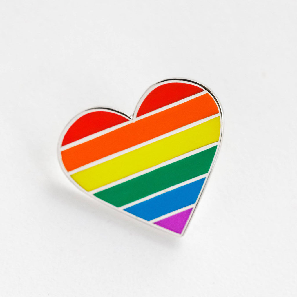 LGBTQ Rainbow Pride Flag Heart Enamel Pin - Dream Maker Pins