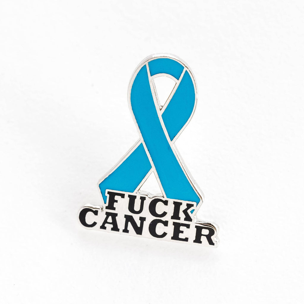 Light Blue Fuck Cancer Ribbon Pin - Dream Maker Pins