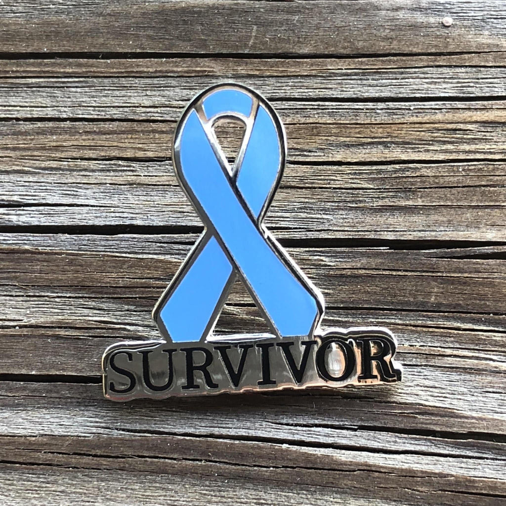 Light Blue Survivor Ribbon Lapel Pin: A Symbol of Courage and Strength for Prostate Cancer - Dream Maker Pins