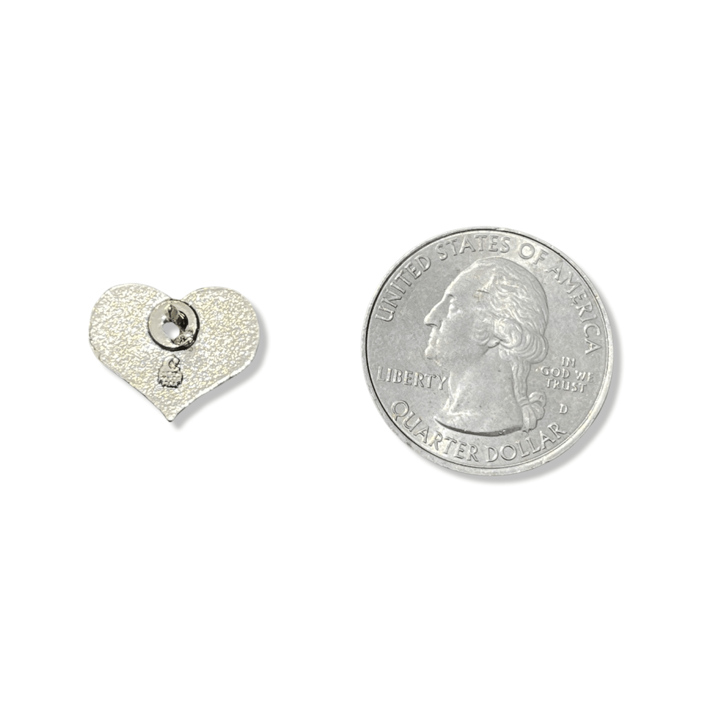 Mini 0.5" Blue Glitter Heart Enamel Pin - Dream Maker Pins
