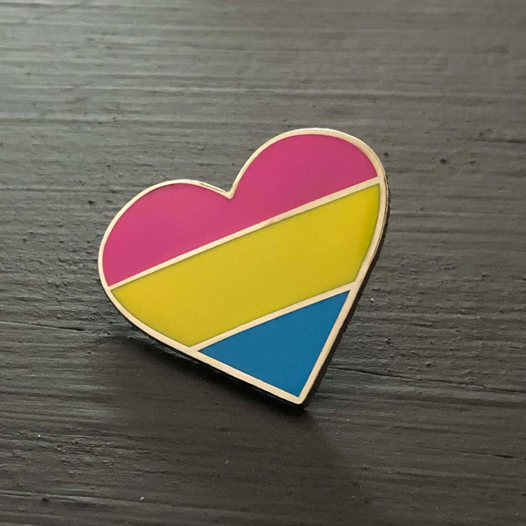Pansexual Flag Heart Enamel Pin - Dream Maker Pins