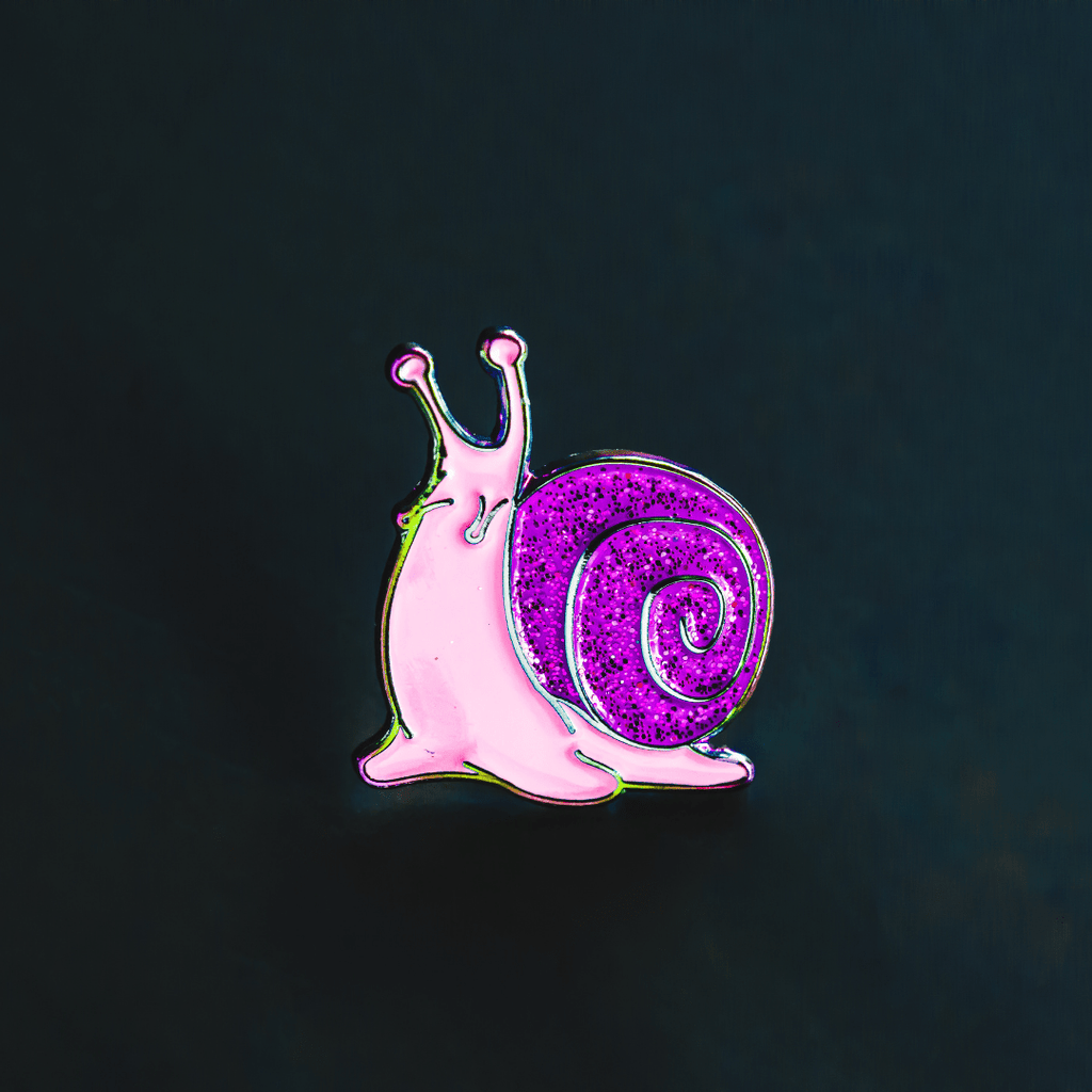 Pink and Purple Snail Enamel Pin - Dream Maker Pins