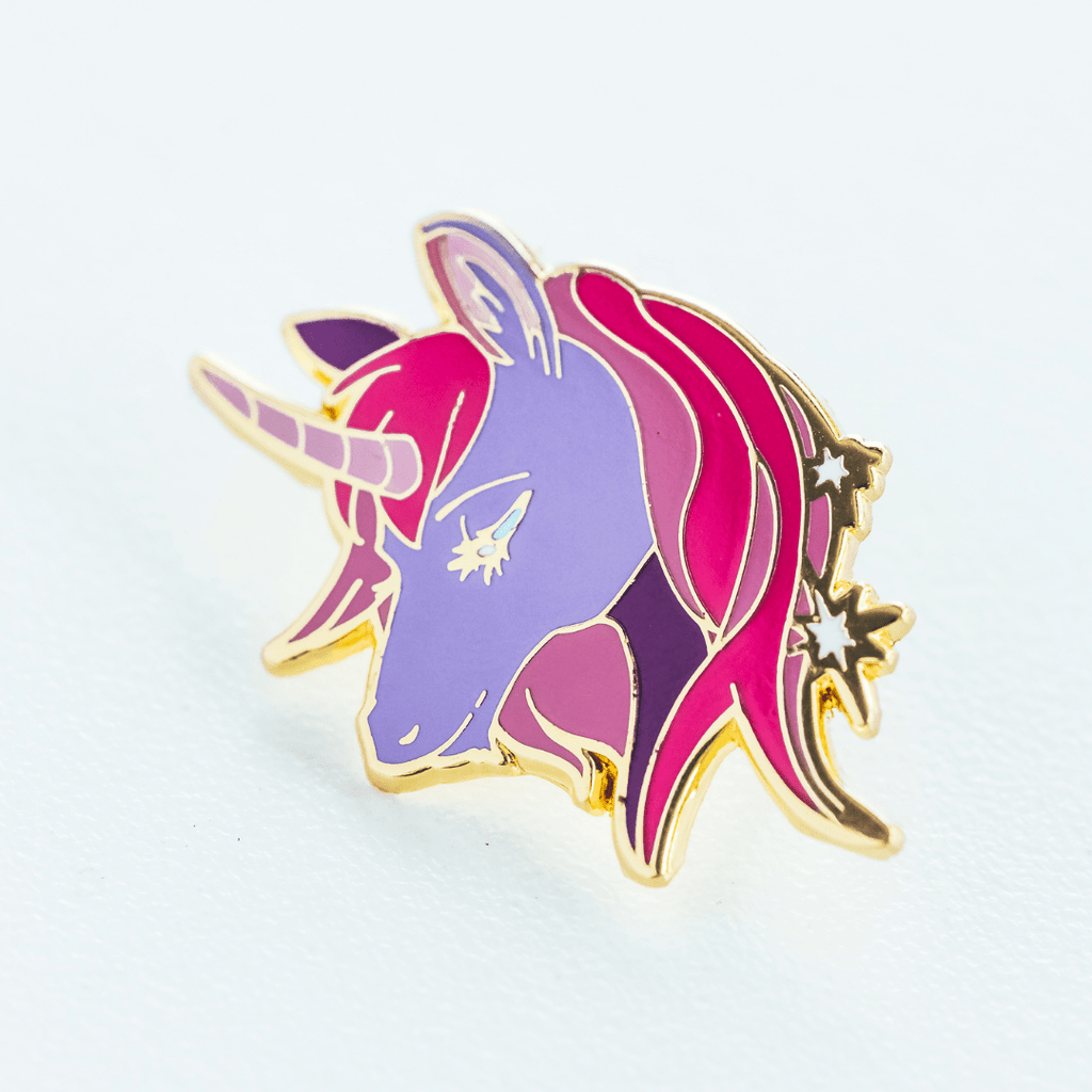 Purple and Pink Unicorn Enamel Pin - Dream Maker Pins