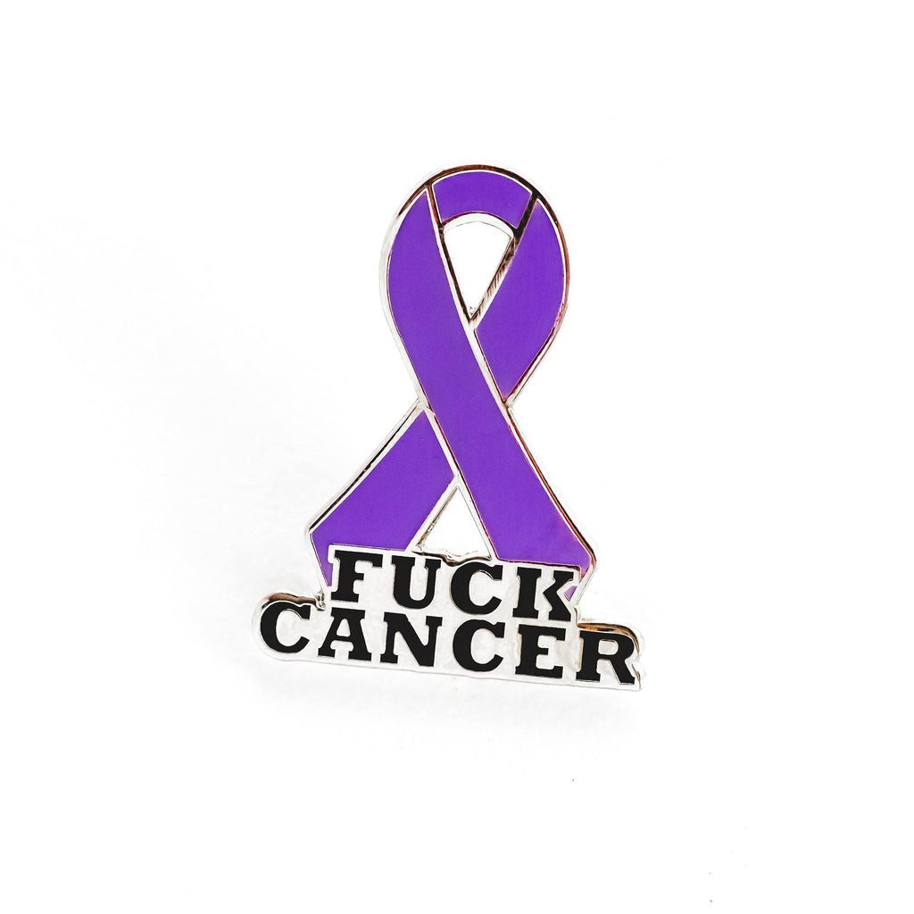 Purple/Lavender Fuck Cancer Awareness Ribbon Pin - Dream Maker Pins