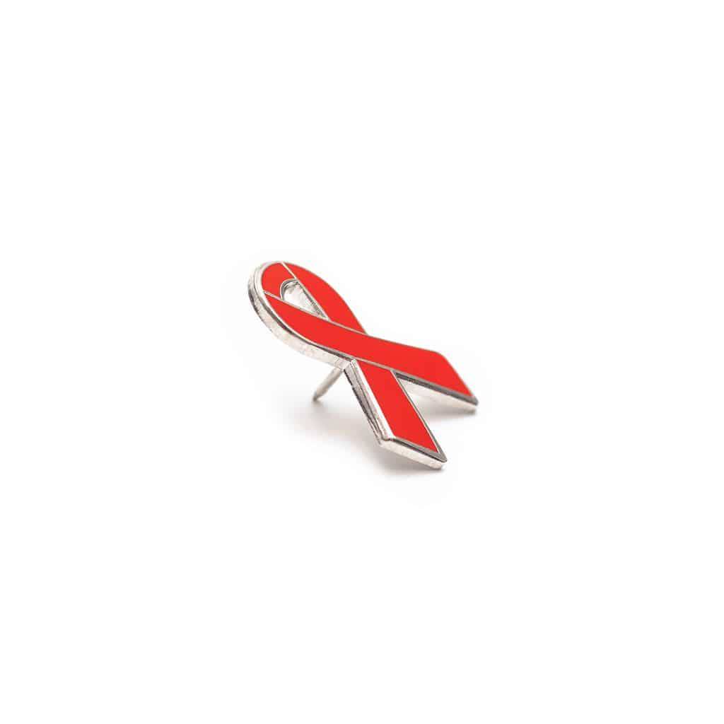 Red Awareness Ribbon Enamel Pin V1 - Dream Maker Pins