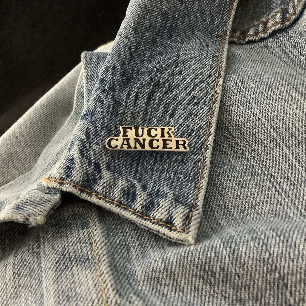 Silver Fuck Cancer Enamel Pin - Dream Maker Pins