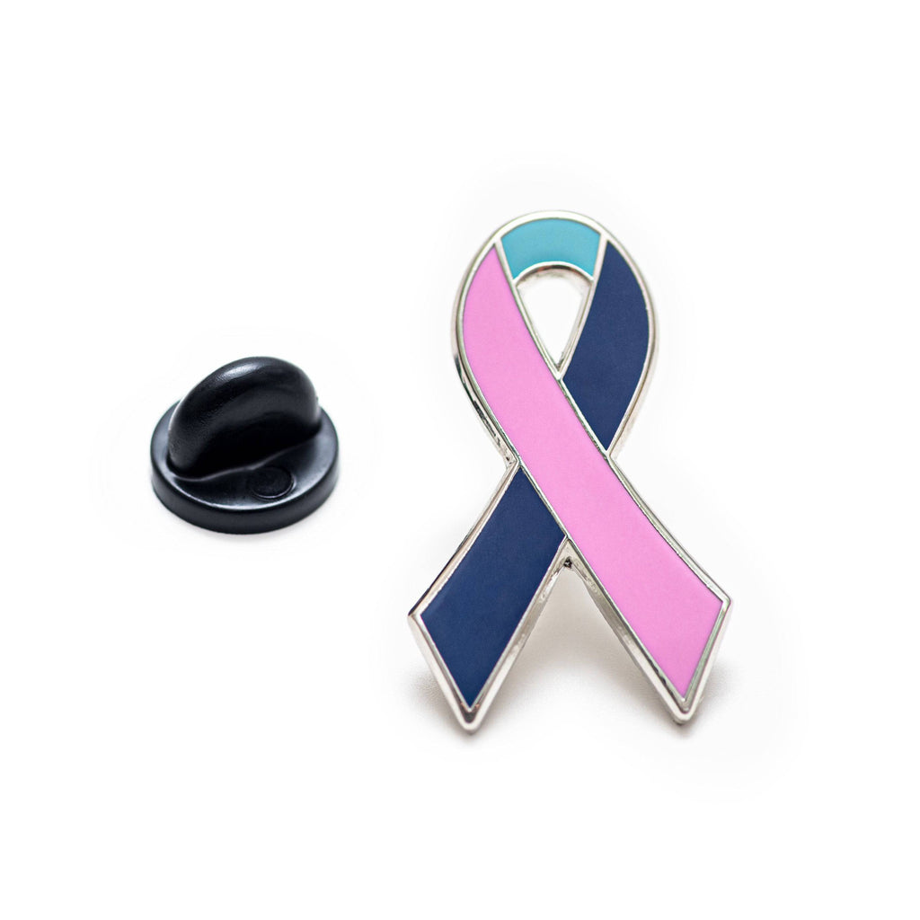 Thyroid Cancer Awareness Ribbon Enamel Pin V1 - Dream Maker Pins