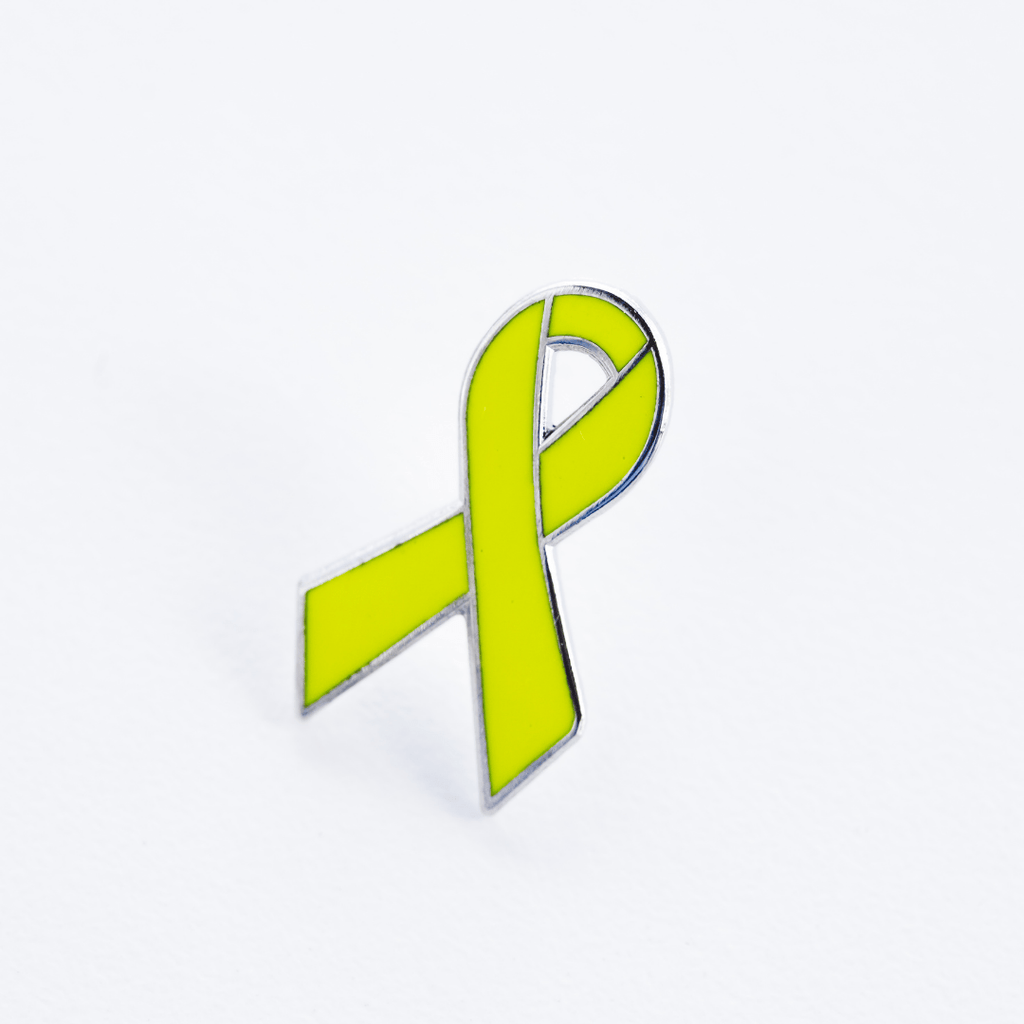 Yellow Awareness Ribbon Enamel Pin V1 - Dream Maker Pins