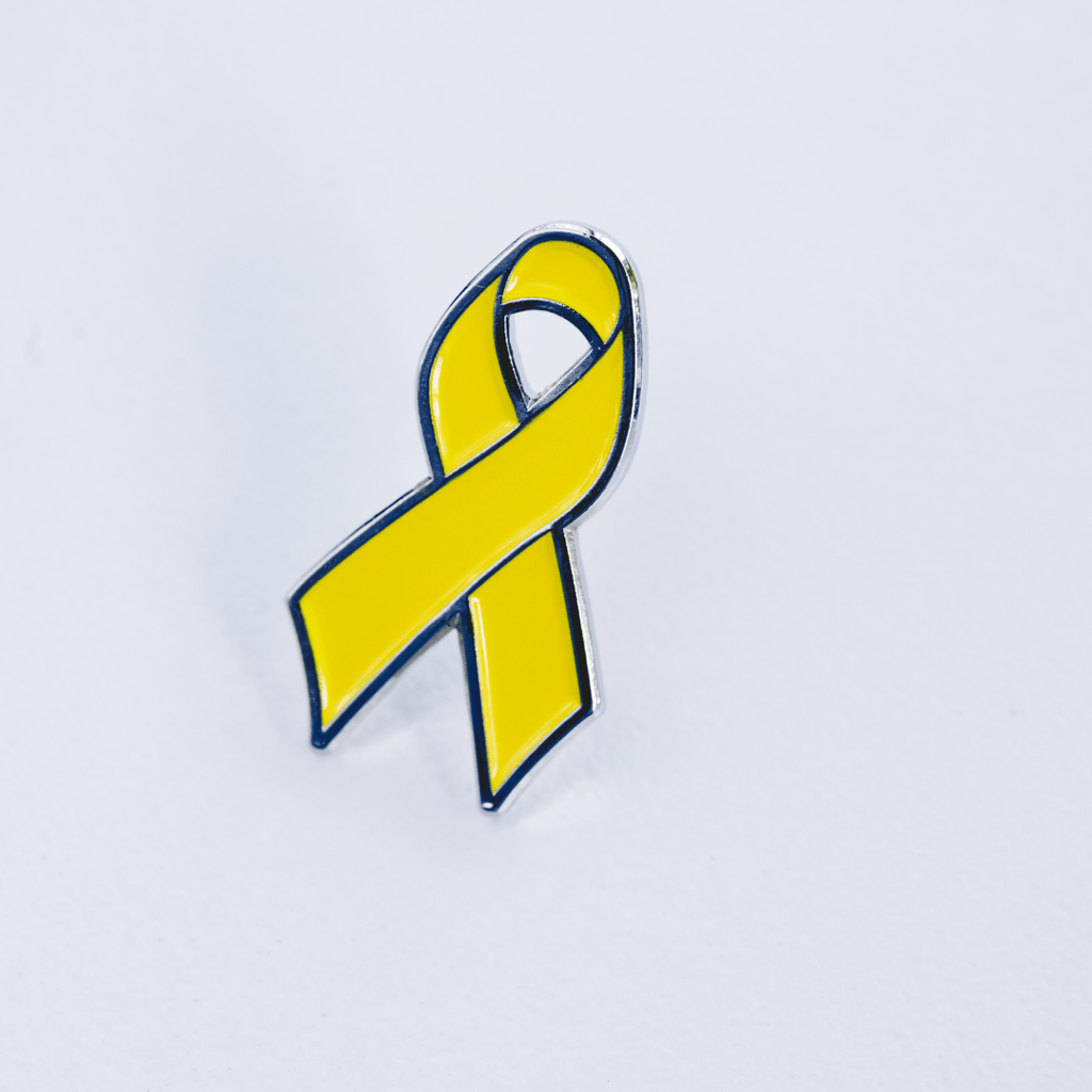 Yellow Awareness Ribbon Enamel Pin V2 - Dream Maker Pins