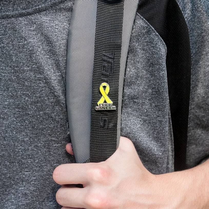 Yellow Fuck Cancer Ribbon Pin - Dream Maker Pins