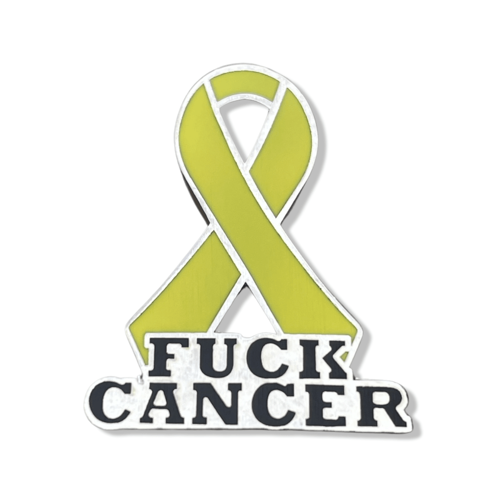 Yellow Fuck Cancer Ribbon Pin - Dream Maker Pins