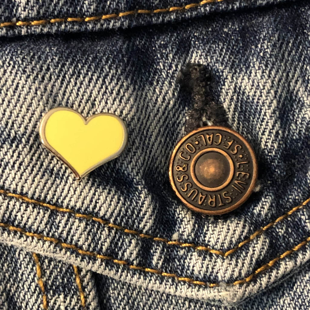 Yellow Heart Enamel Pin - Dream Maker Pins