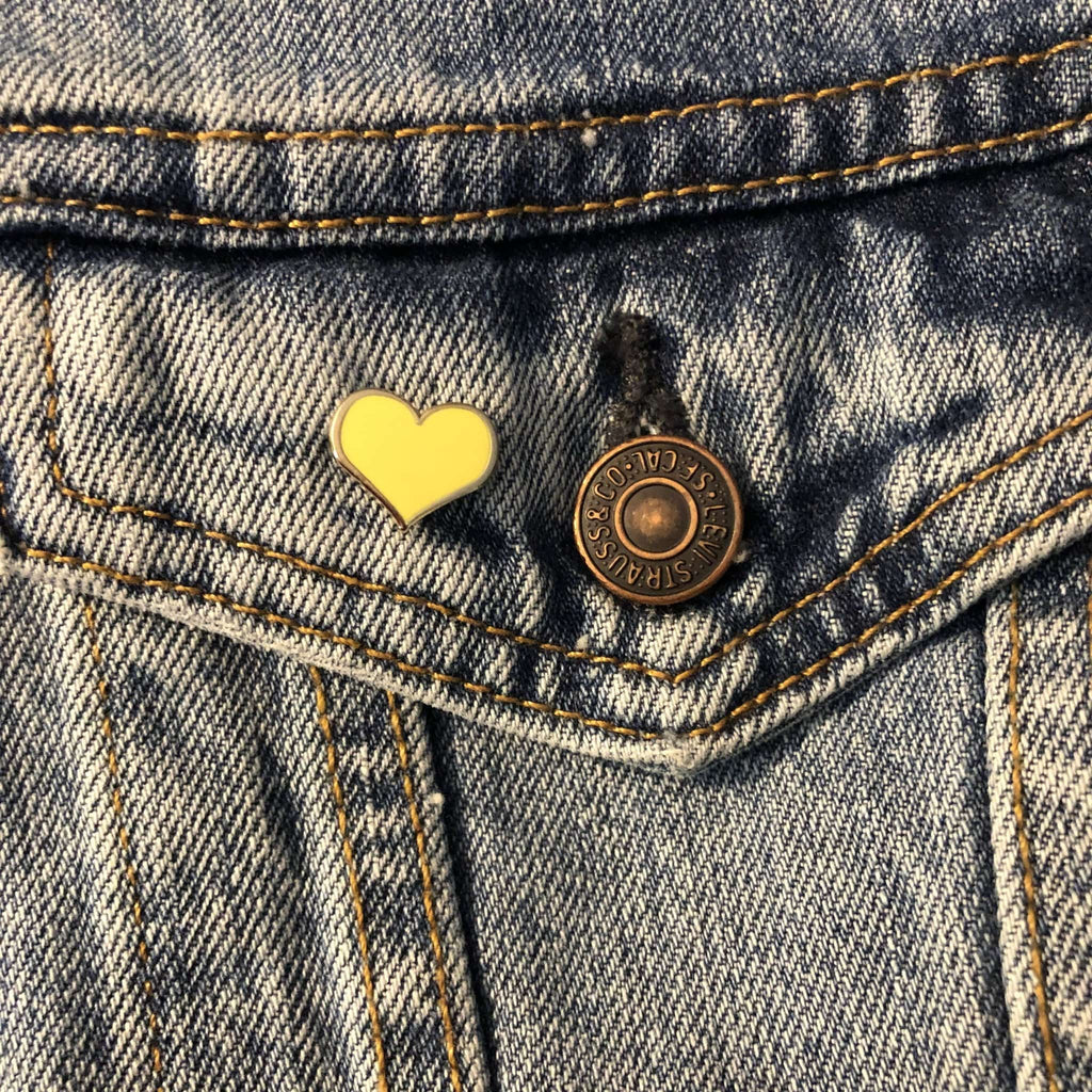 Yellow Heart Enamel Pin - Dream Maker Pins