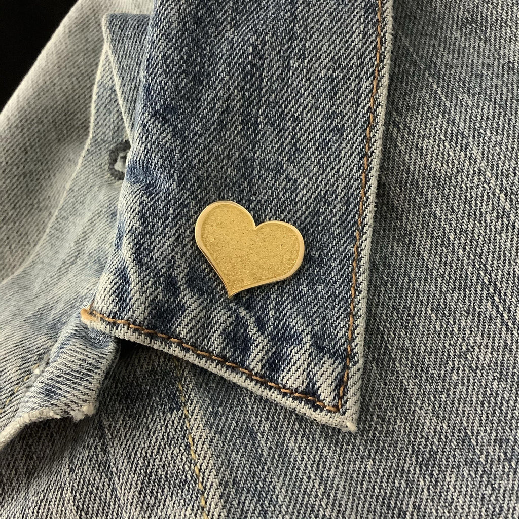 Yellow Heart Enamel Pin w Glitter - Dream Maker Pins