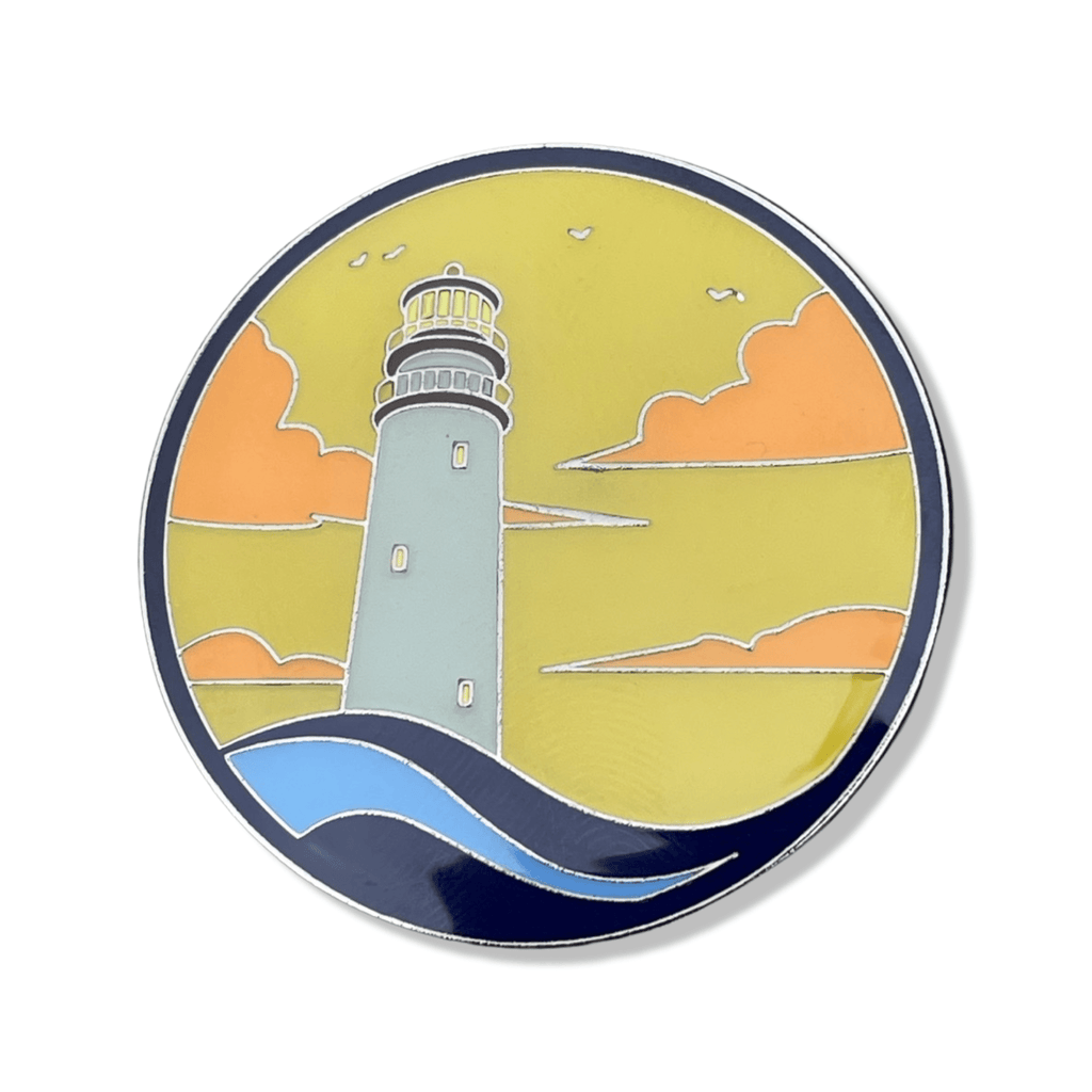 Yellow Lighthouse Scene Enamel Pin - Dream Maker Pins