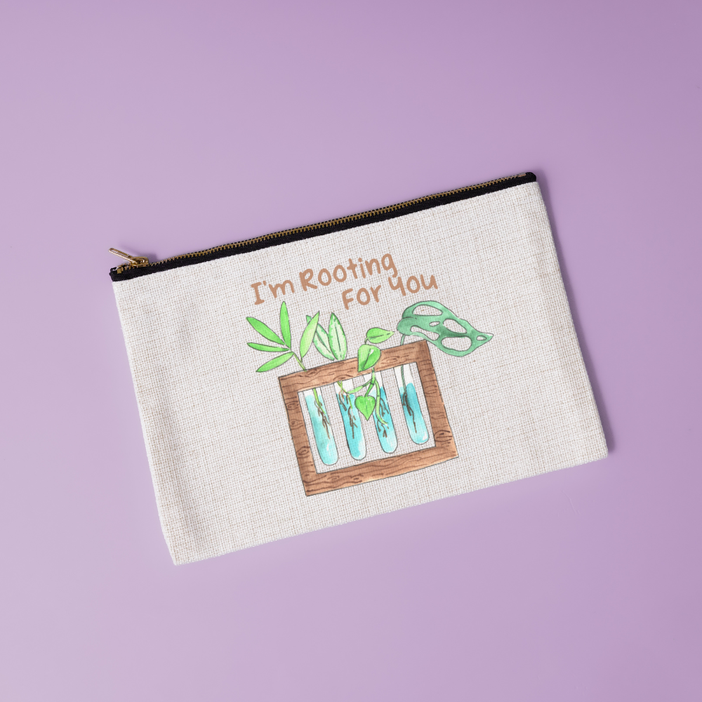 I'm Rooting For You | Propagation Themed Canvas Makeup Bag - Dream Maker Pins