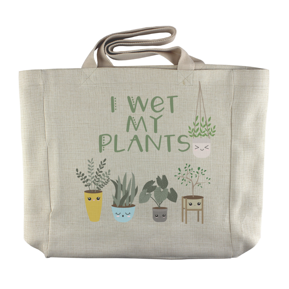 I Wet My Plants | Houseplant Themed Reusable Canvas Grocery Tote - Dream Maker Pins