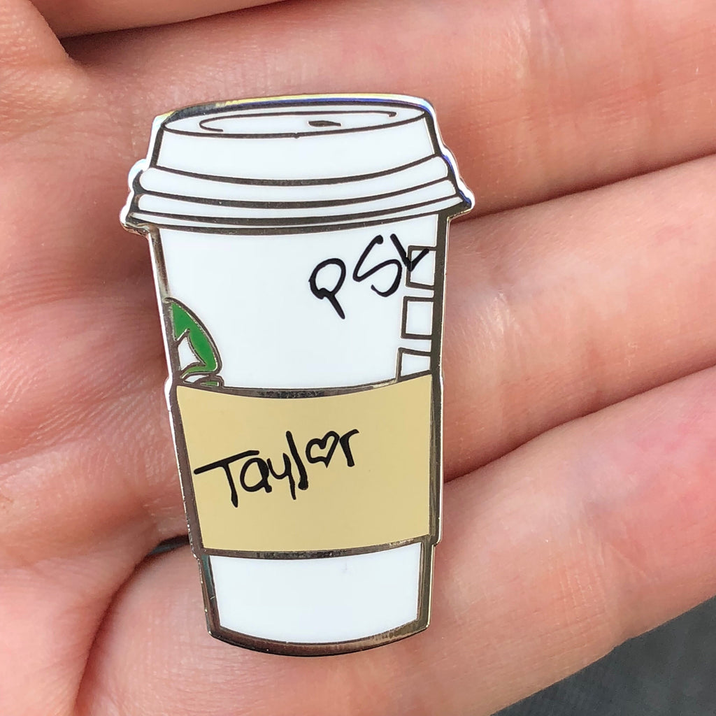 Taylor PSL Cup Enamel Pin, Pumpkin Spice Latte, PSL pin, enamel pins, java, coffe cup pin, coffee lover