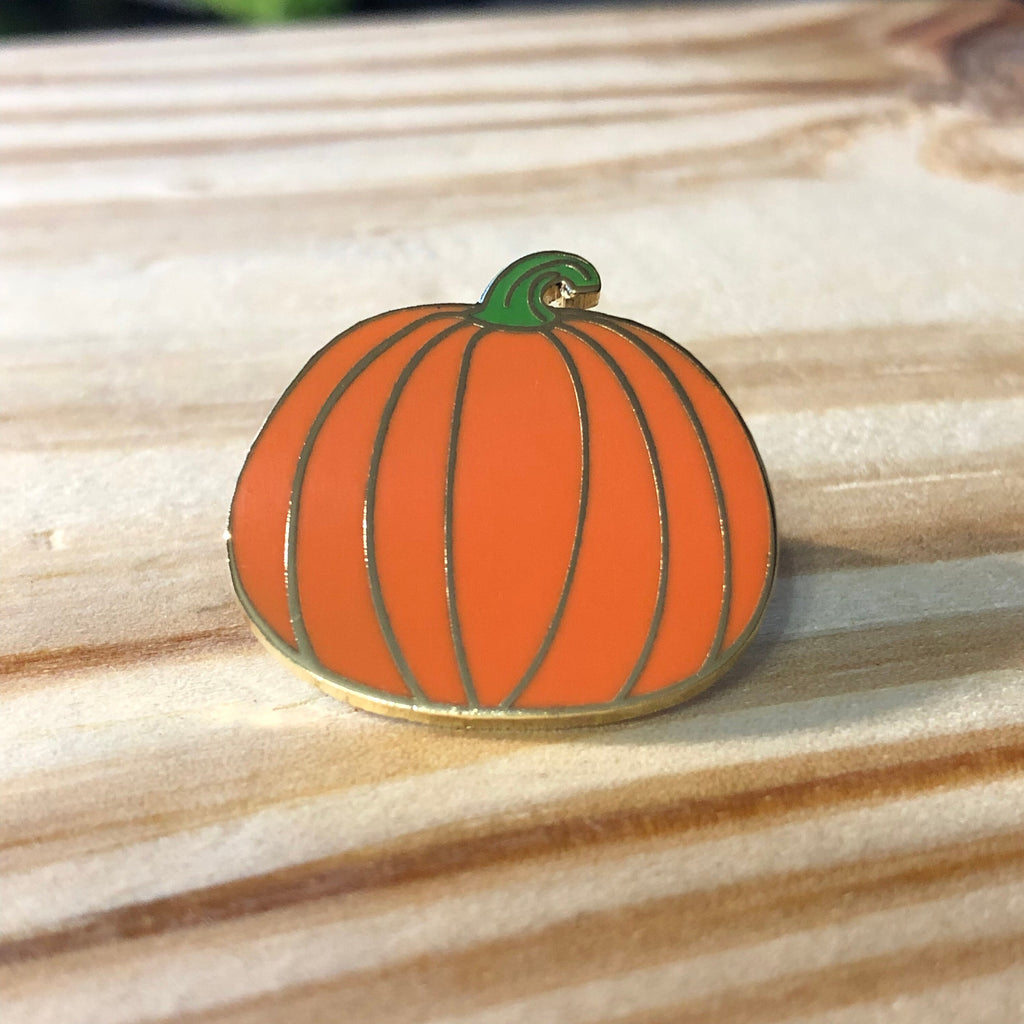 Orange Pumpkin 1-inch double posted Enamel Pin