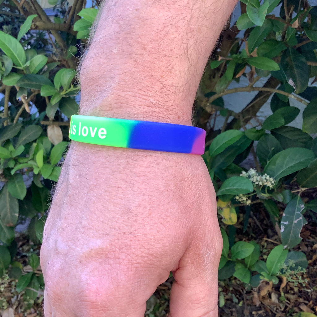 LGBT Pride "Love is Love" Rainbow Equality Silicone Wristband - (Bracelet) - lesbian, gay, bisexual