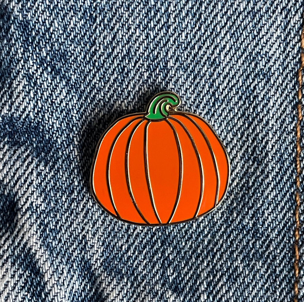 Orange Pumpkin 1-inch double posted Enamel Pin
