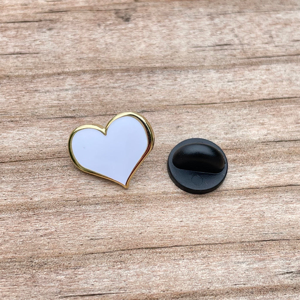 White Heart Enamel Pin - Dream Maker Pins