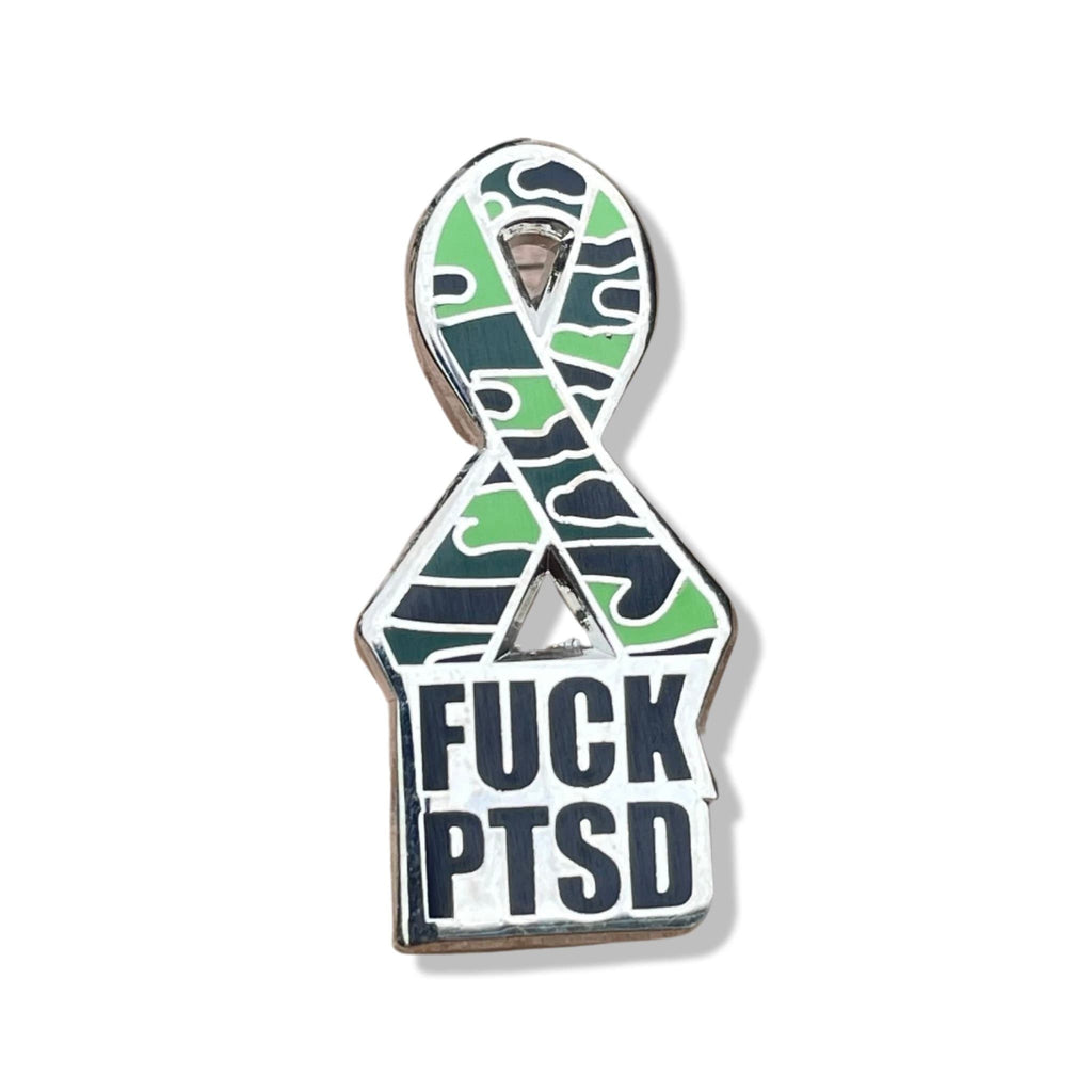 Fuck PTSD ribbon pins - enamel pins, PTSD, PTSD Survivor, Military pins, Air Force, Marines, Army, Navy, National Guard, Military Reserves