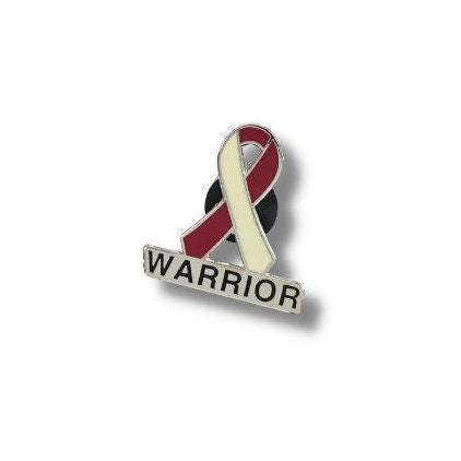 Head, Neck and Throat Cancer Warrior Awareness Ribbon Enamel Pin 1-inch - cancer survivor, chemo gift, cancer warrior, awareness ribbon pin