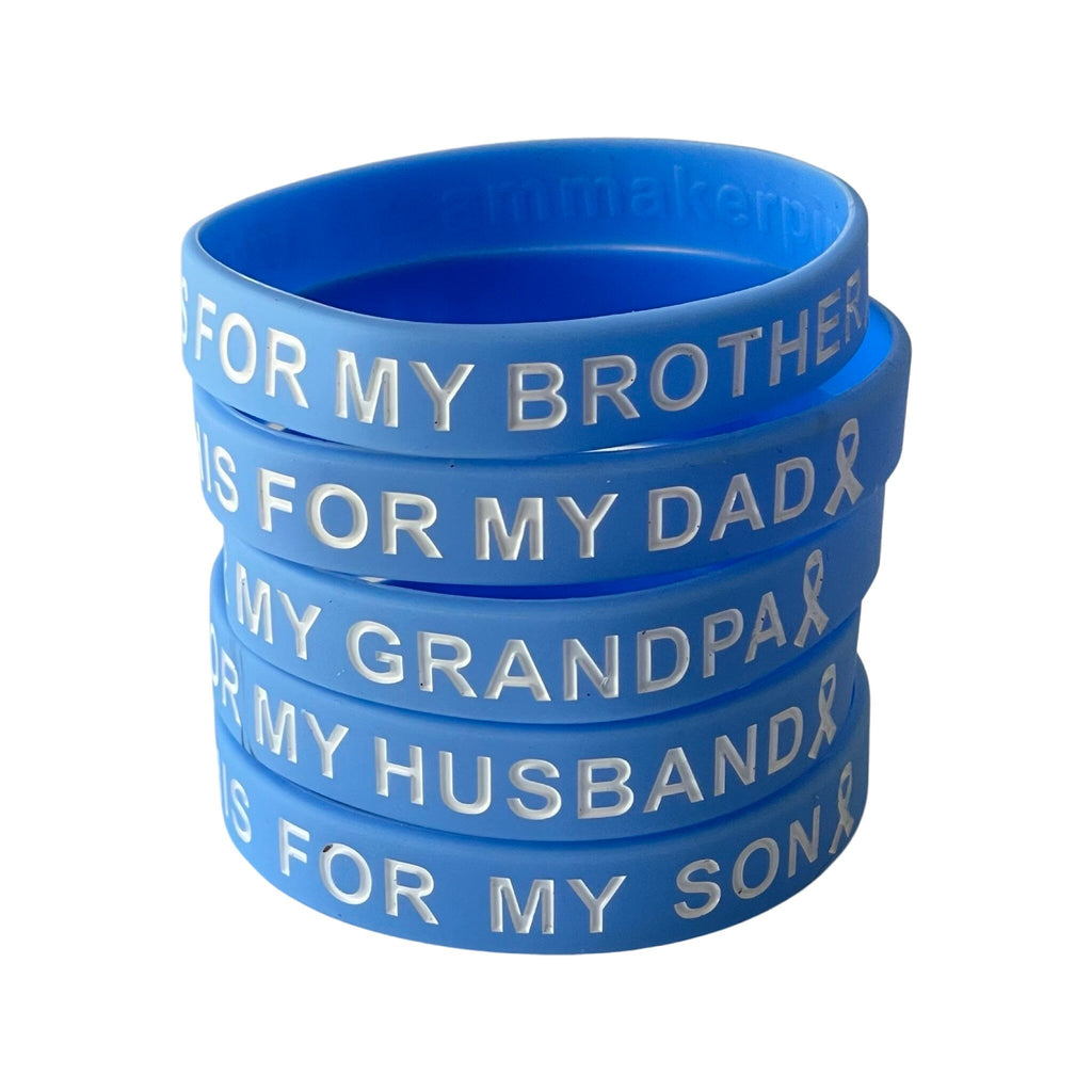 Light blue I wear this for my loved one silicone wristband for prostate cancer awareness. Chemo gift, emotional support jewelry
