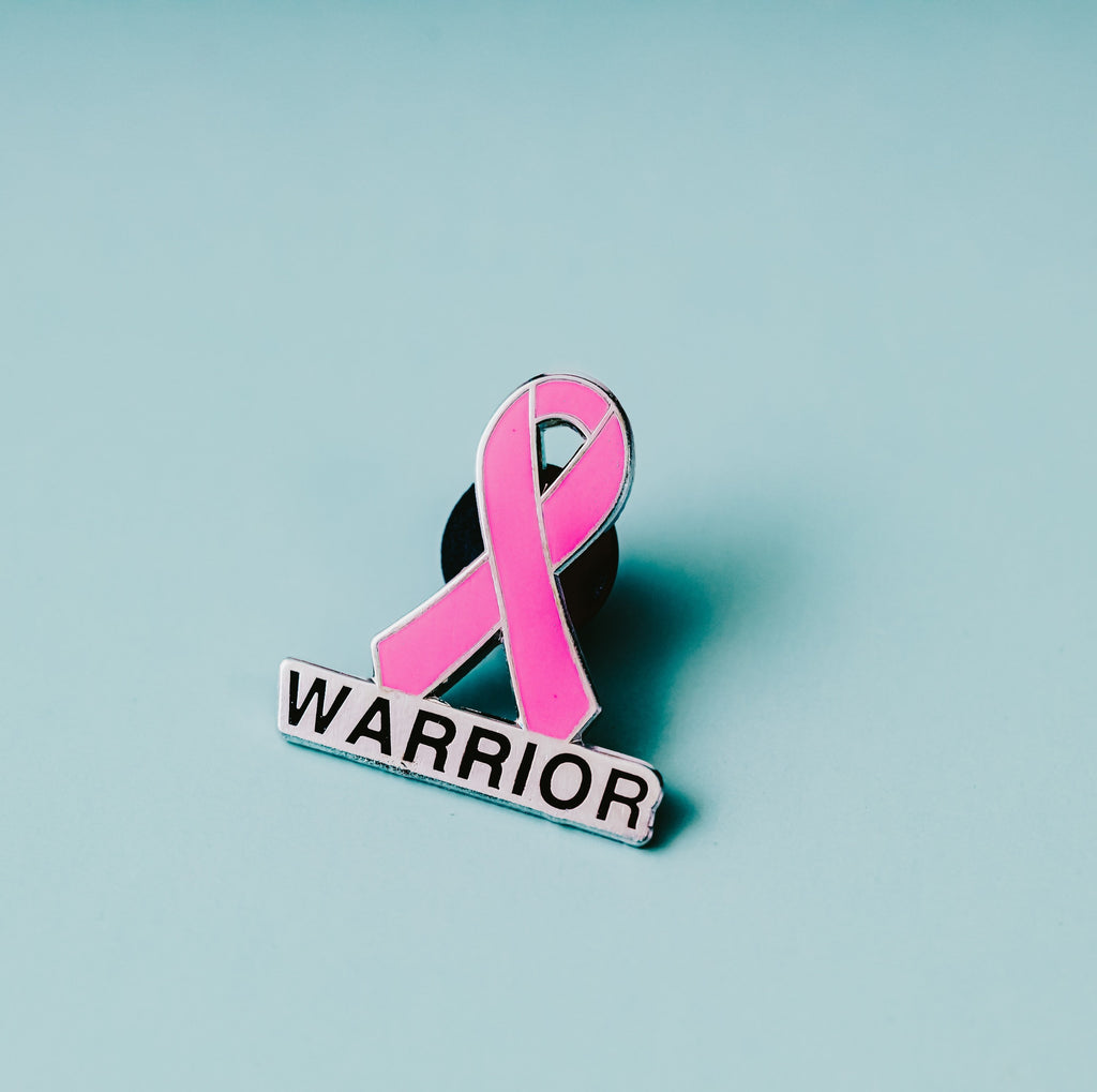 Pink Warrior Awareness Ribbon Enamel Pin - breast cancer awareness, enamel pin, breast cancer chemo gift, breast cancer warrior, pink ribbon