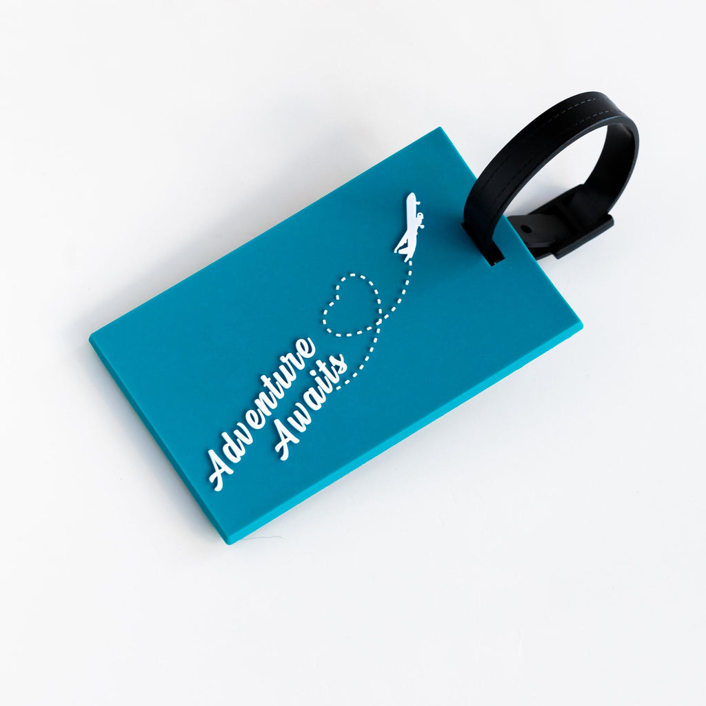 Adventure Awaits Luggage Tag - girl's trip party gift, travel accessories, travel gift, gift for girls trip, girls trip gift, luggage tags