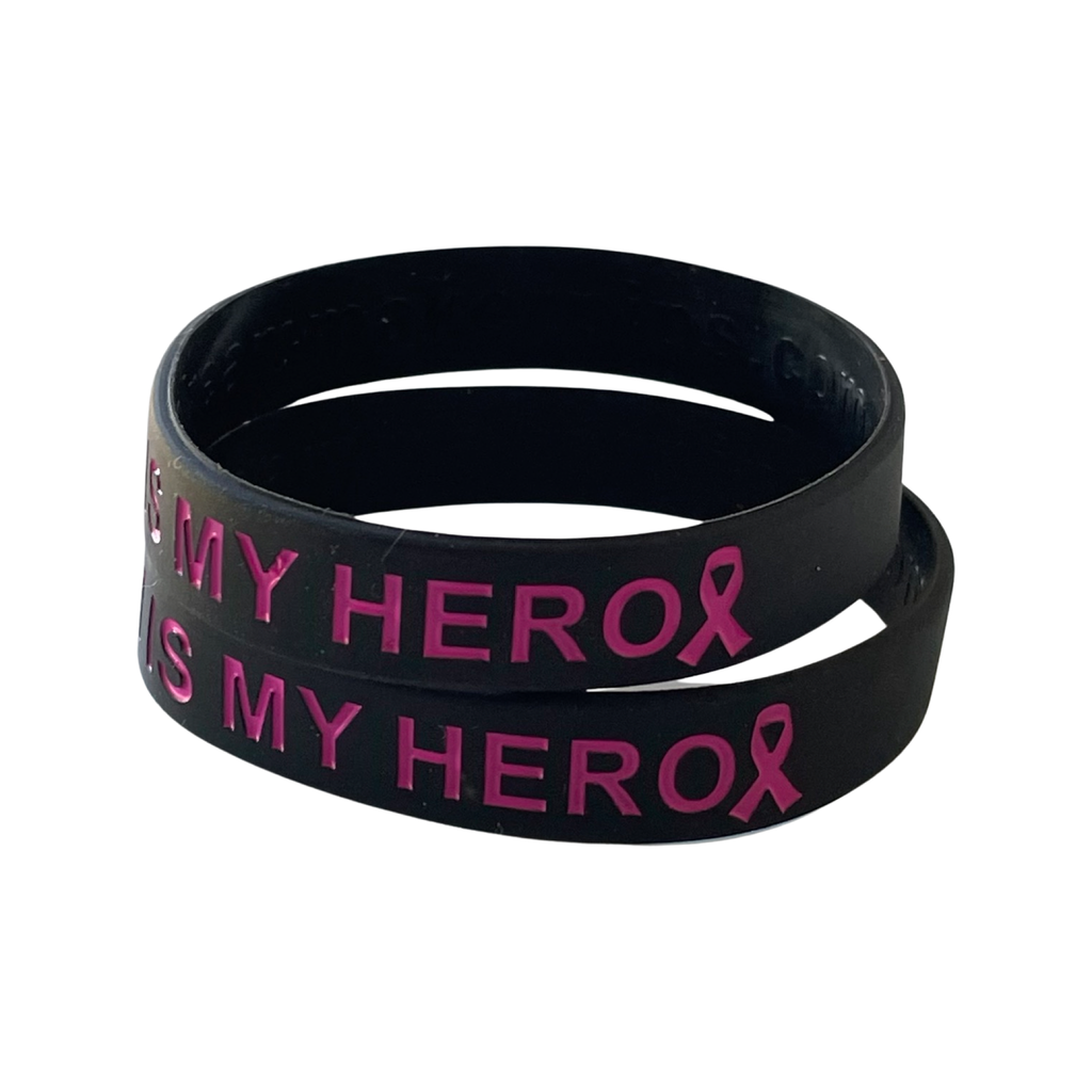 Black and Pink - My Loved One is My Hero - honor wristband - Dream Maker Pins