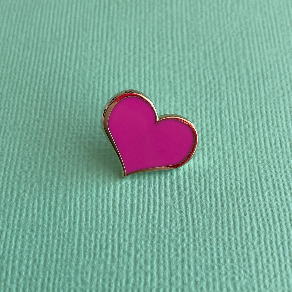 Pink Heart Enamel Pin - 3/4-inch - Dream Maker Pins