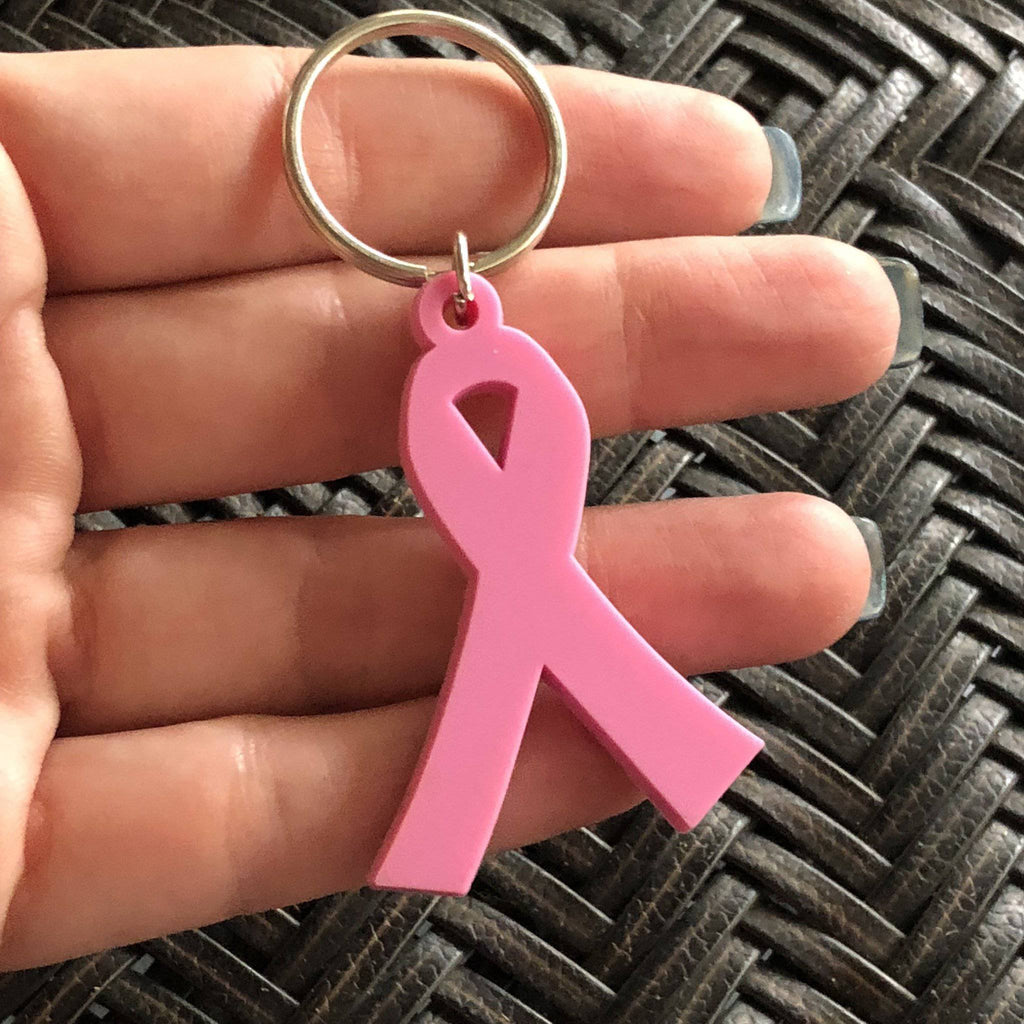 Pink Awareness Ribbon Keychain - Dream Maker Pins