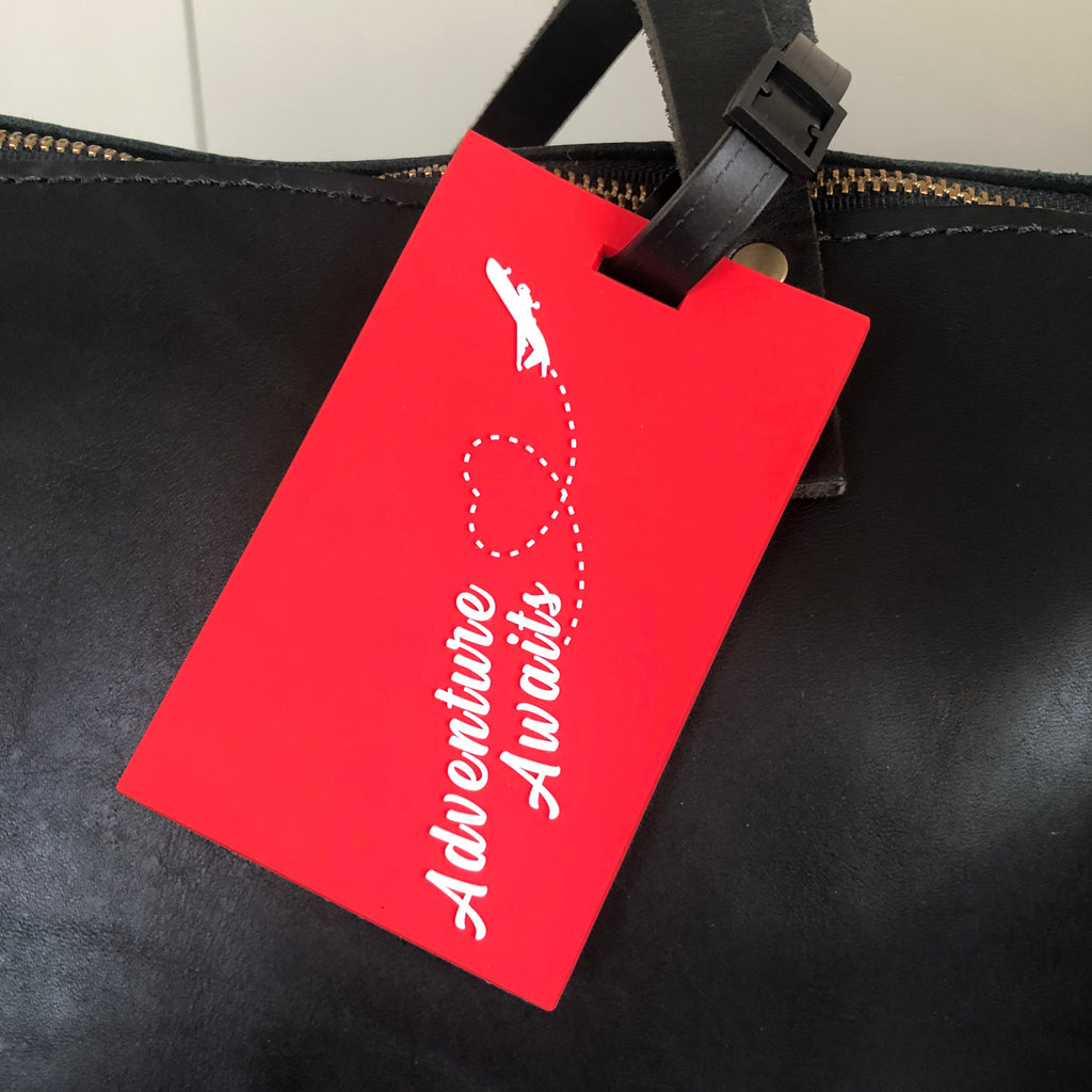 Adventure Awaits Luggage Tag - girl's trip party gift, travel accessories, travel gift, gift for girls trip, girls trip gift, luggage tags