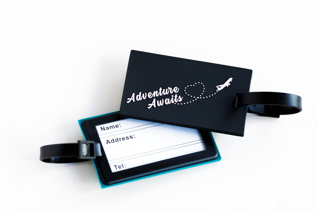 Adventure Awaits Luggage Tag - girl's trip party gift, travel accessories, travel gift, gift for girls trip, girls trip gift, luggage tags