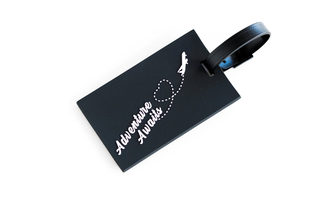 Adventure Awaits Luggage Tag - girl's trip party gift, travel accessories, travel gift, gift for girls trip, girls trip gift, luggage tags