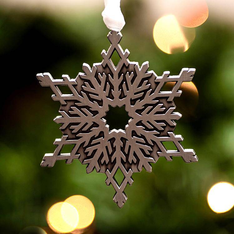 Antique Silver Snowflake Metal Christmas Ornament - Dream Maker Pins