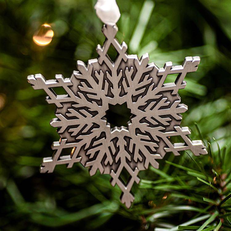 Antique Silver Snowflake Metal Christmas Ornament - Dream Maker Pins