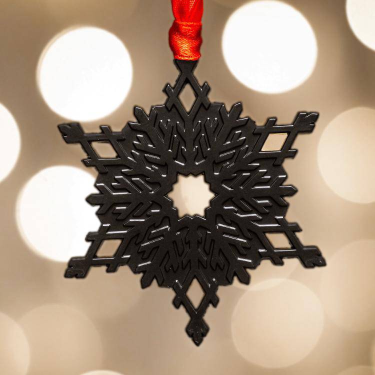 Black Snowflake Metal Christmas Ornament - Dream Maker Pins