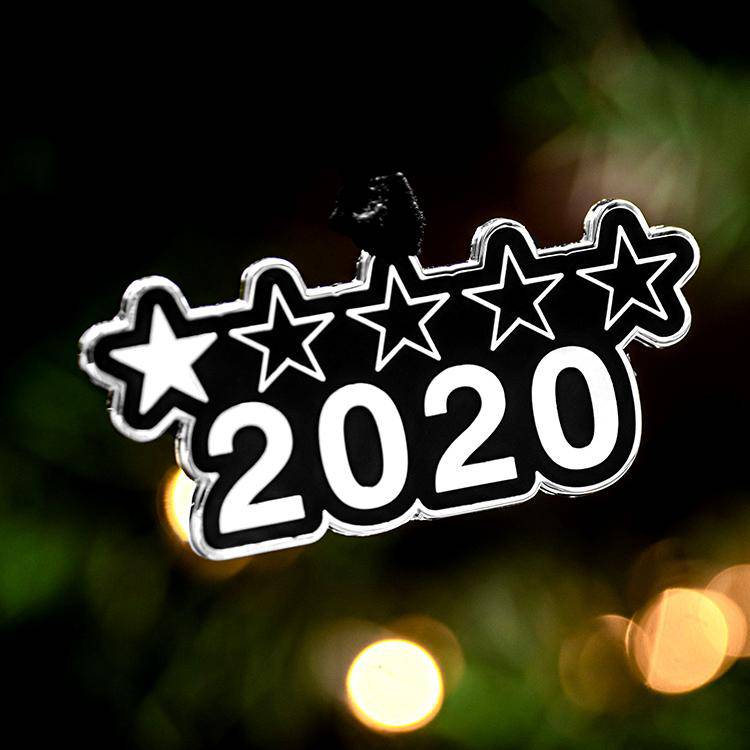 Silver 2020 Bad Review Metal Christmas Ornament - Dream Maker Pins