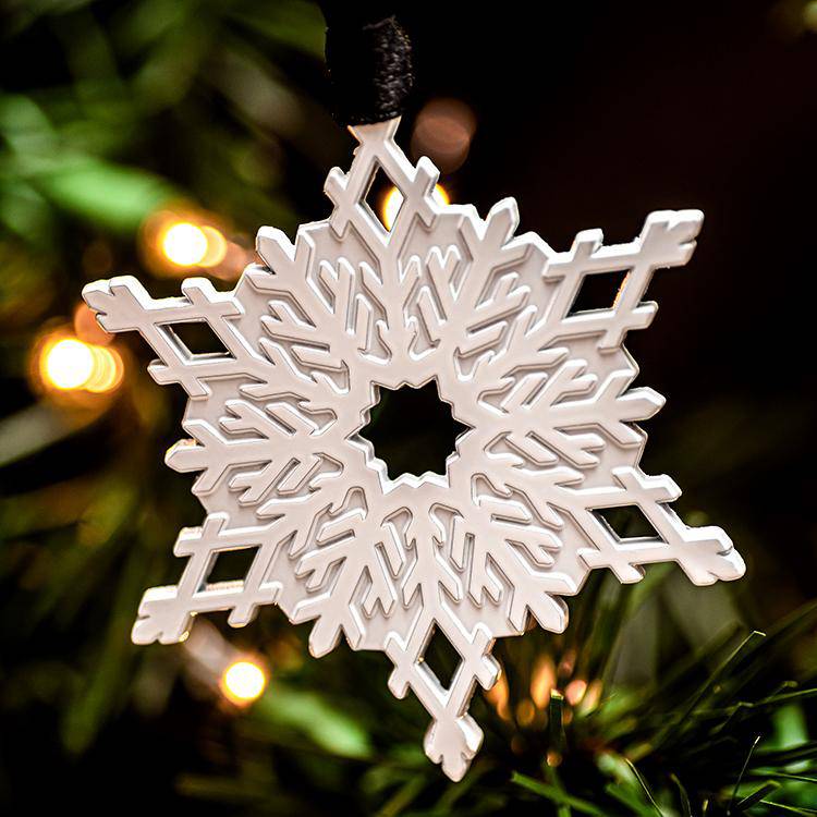 White Snowflake Metal Christmas Ornament - Dream Maker Pins