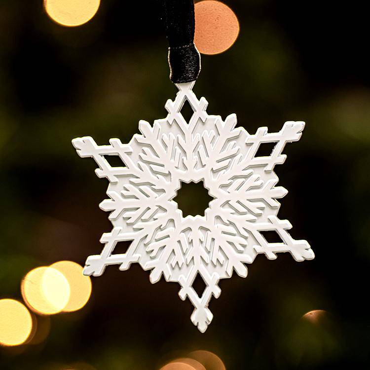 White Snowflake Metal Christmas Ornament - Dream Maker Pins